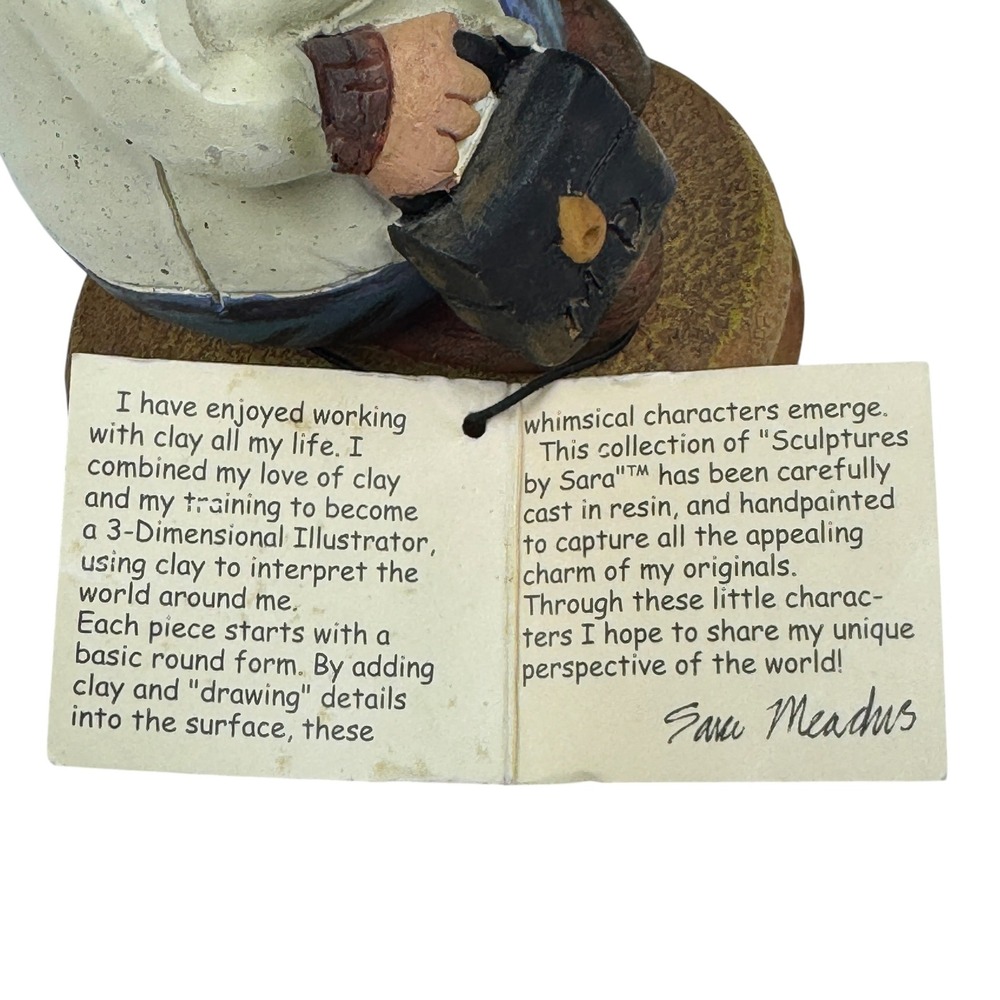 Doctor Man Card Holder Collection Sara Meadows Artist 2003 Figurine Sculpture - Picture 9 of 10